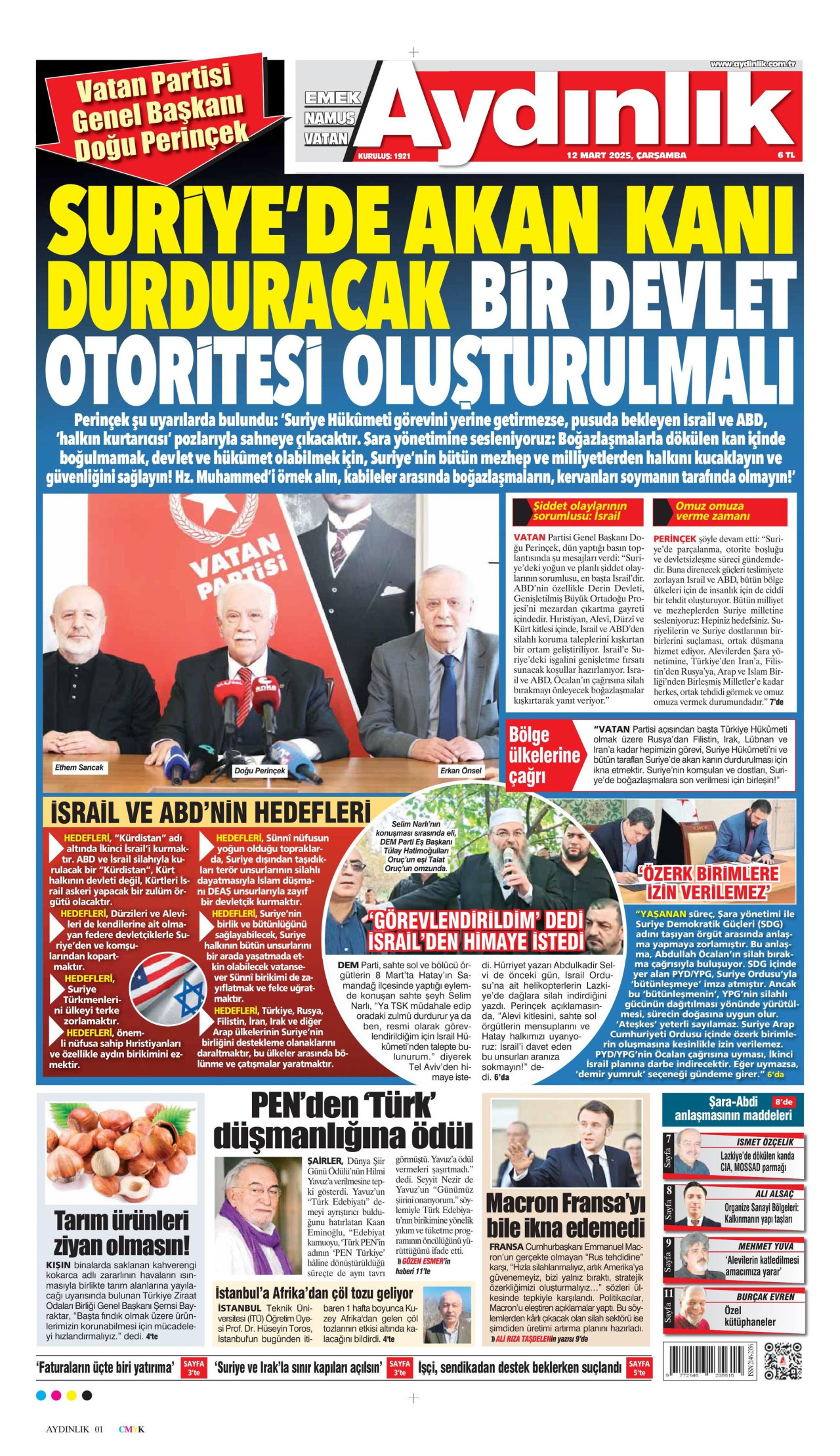 AYDINLIK GAZETESİ Gazete Manşeti